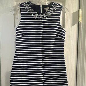 JCREW navy stripe sparkle sheath dress with XS / 00